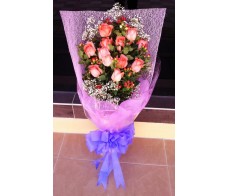 V2.2~ 12 PCS PINK ROSES BOUQUET